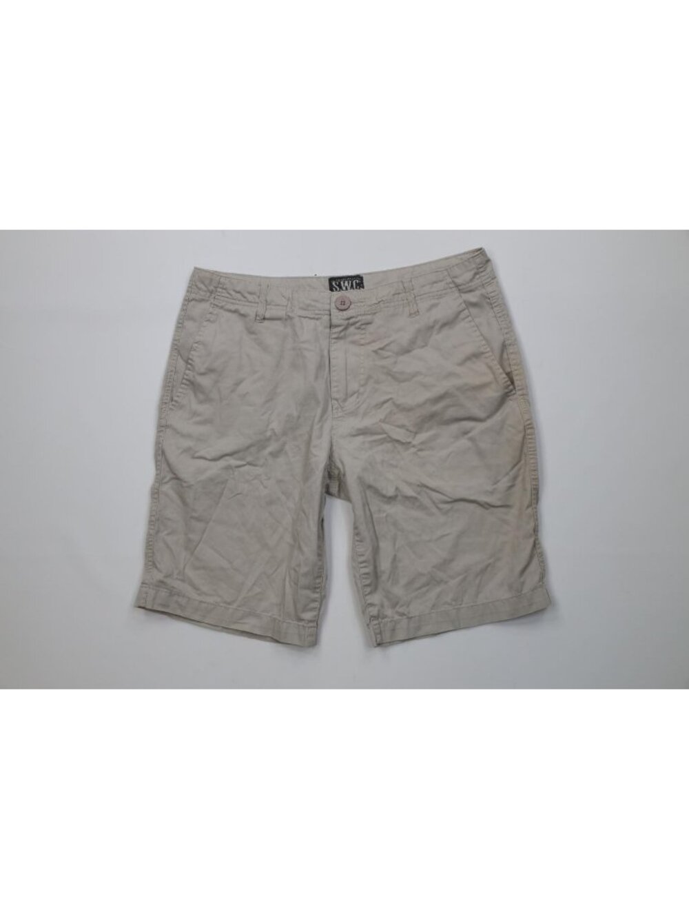 Vintage Y2K Streetwear Mens 31 Faded Above Knee Chino Golf Shorts Cotton Beige